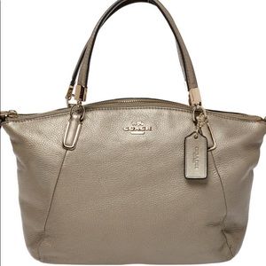 Coach Kelsey Satchel Metallic Light Gold